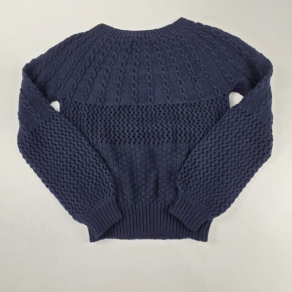 Guinevere Sweater‎ Womens Small Blue Wool Blend Knit L/S Pullover Anthropologie - Picture 8 of 9